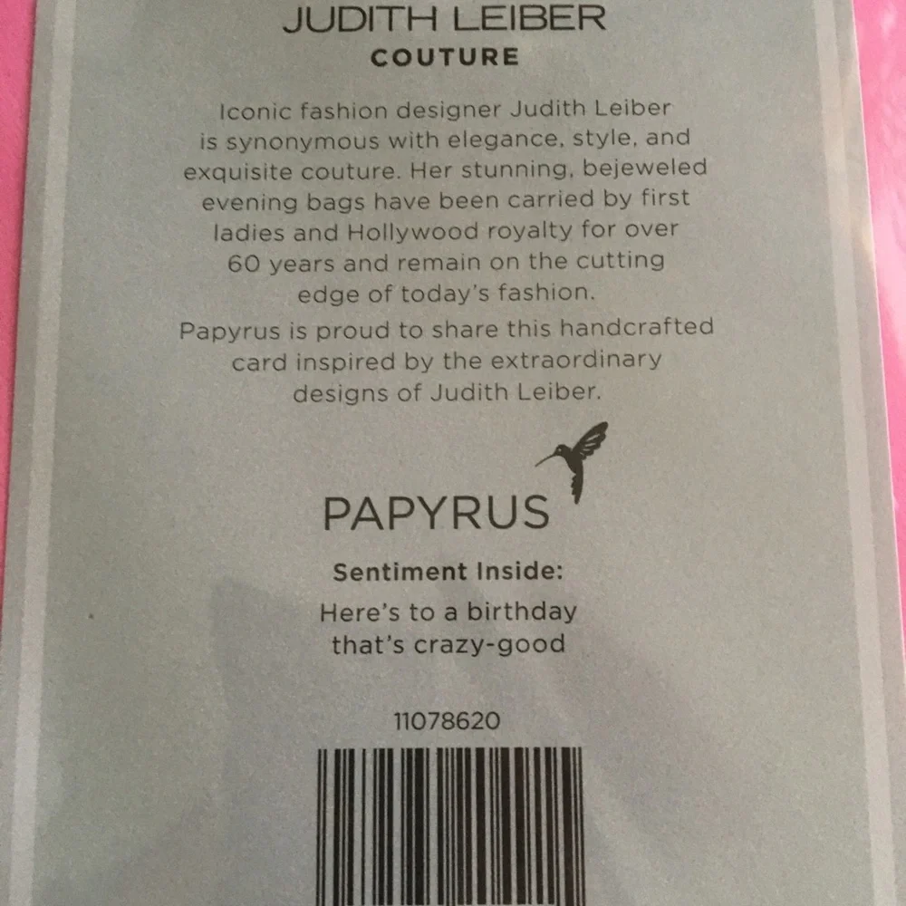 JUDITH LEIBER NIB AUTHENTIC BEJEWELED FRIES DESIGN BIRTHDAY CRYSTALS CARD